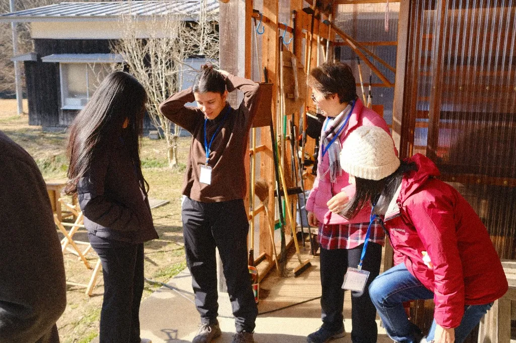 Outside the papermaking workshop
